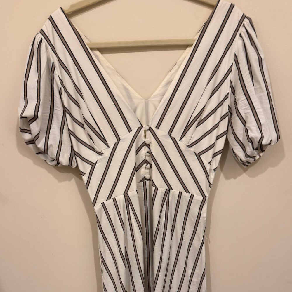 Mykke Hofmann white striped dress